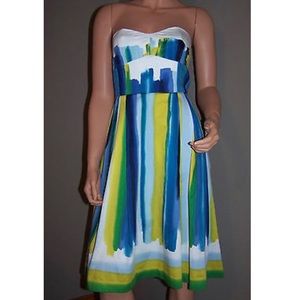 Calvin Klein Watercolor Strapless Dress